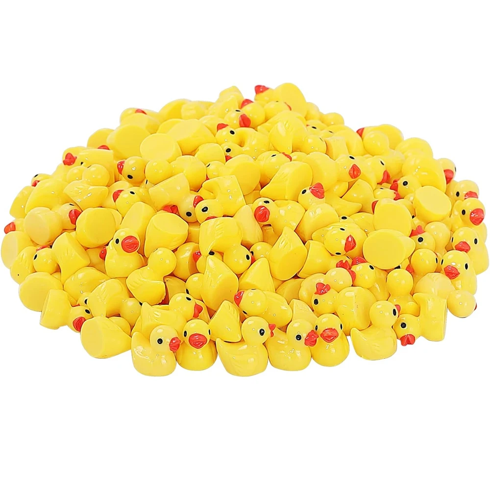 5/10pcs Tiny Duck Animal Miniatures - Mini Resin Ducky Charms Cabochons for Slime or Home Decoden - Mini Fairy Garden Animals