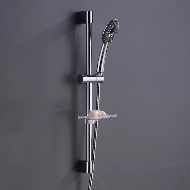 Douche Riser Rail Sliding Bar & Handheld Douchekop Met Zeepbakjes Chrome Holder Kit
