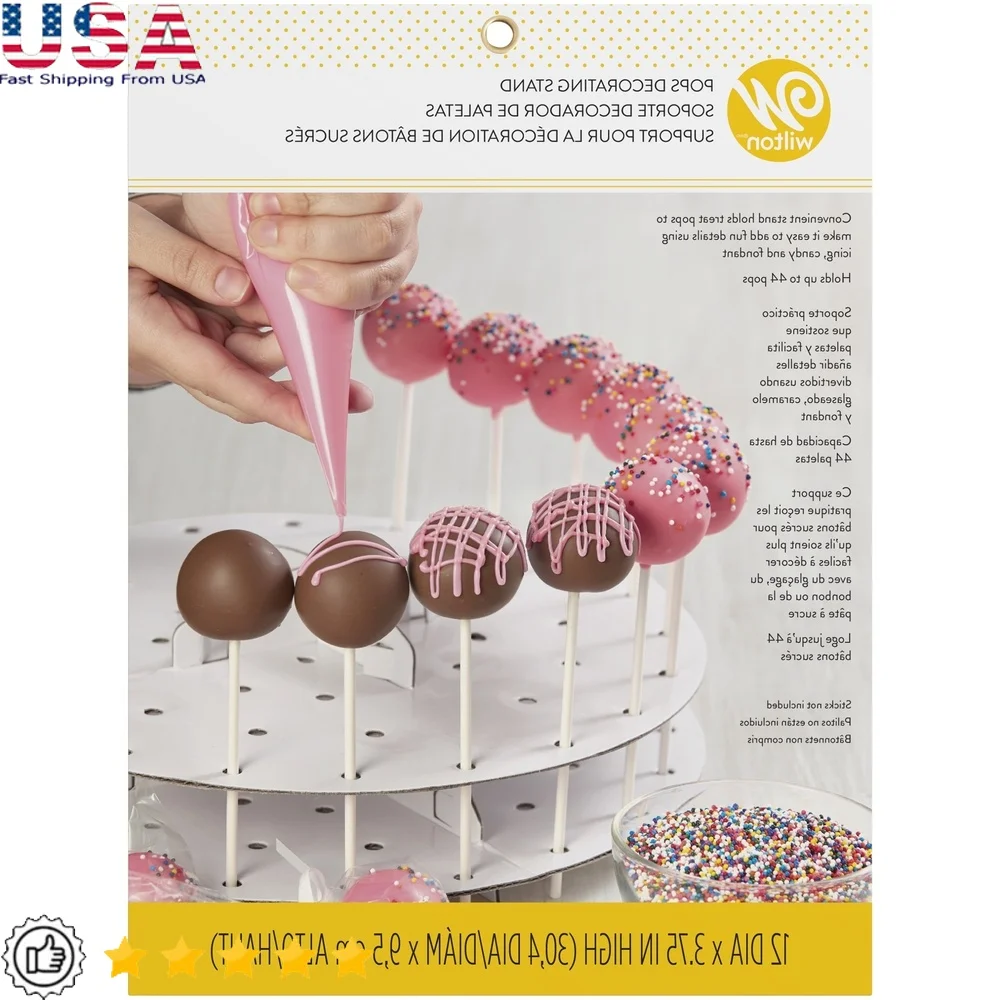 

Подставка для украшения торта Pops, двухъярусная основа, 44-вып, простая сборка, идеальная выпечка, сушка, демонстрация картонного материала