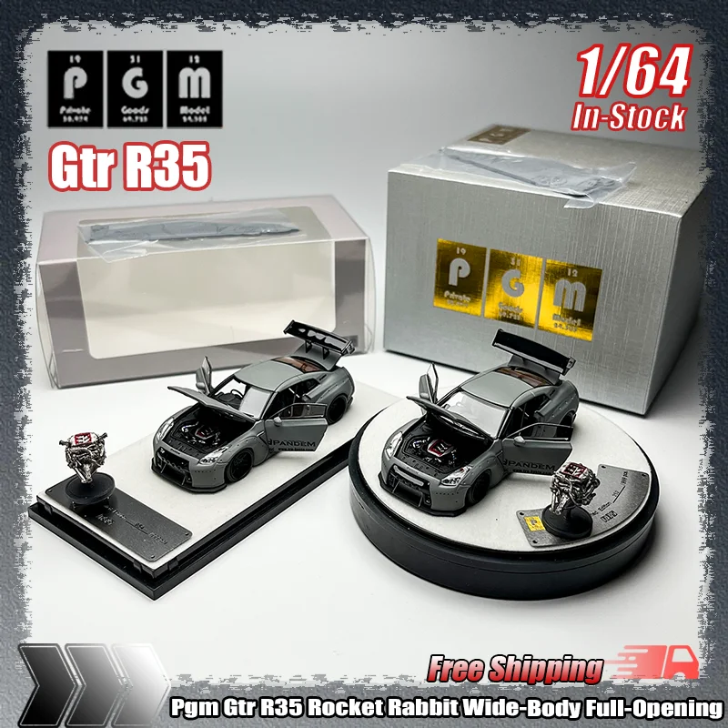 

New Pgm 1:64 Gtr R35 Rocket Rabbit Wide-Body Full-Opening Simulation Alloy Miniature Die-Casting Car Model Custom Children'S Toy