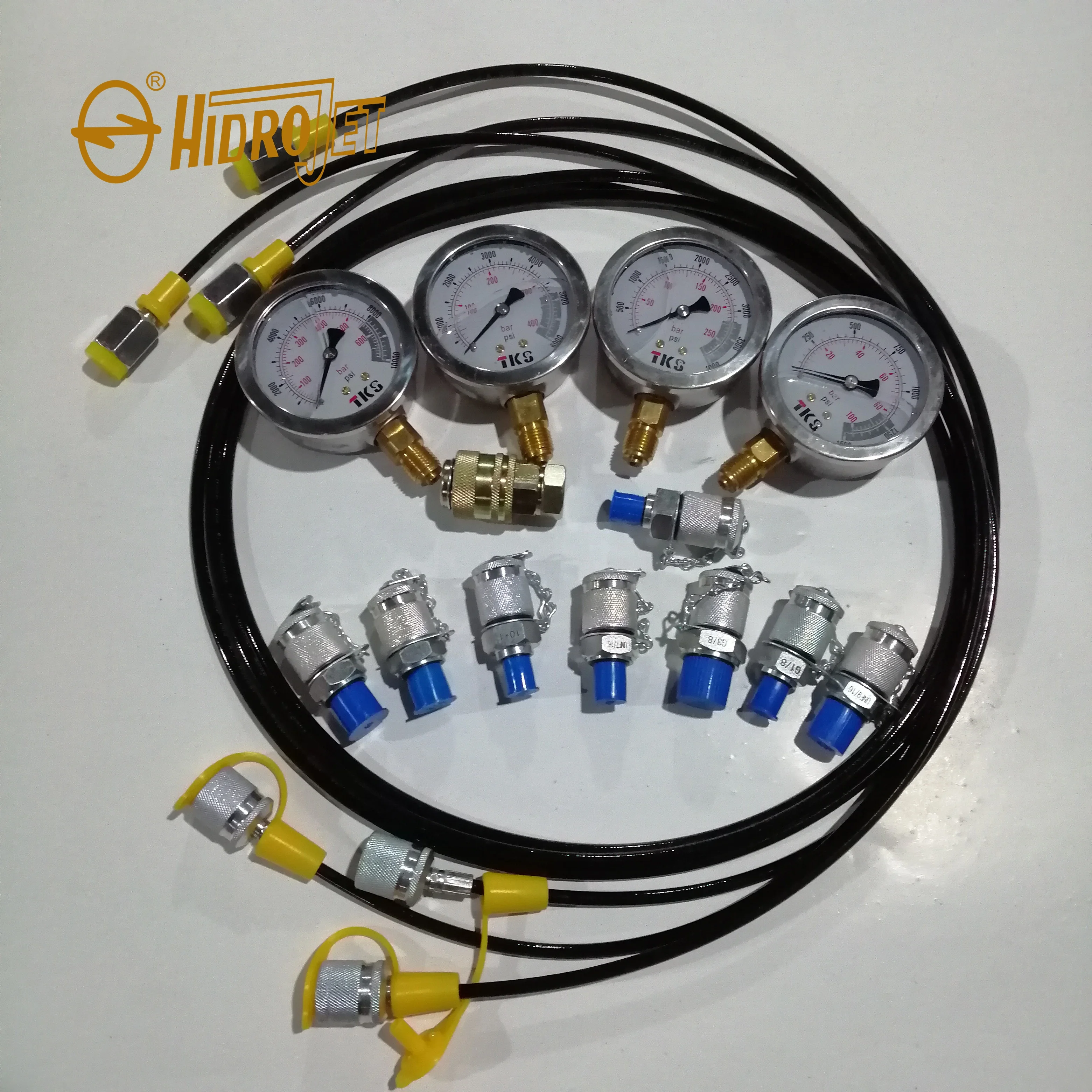 

New Arrival Parts 0-400bar Hydraulic Pressure Gauge test Kit 0-6000psi for Sale