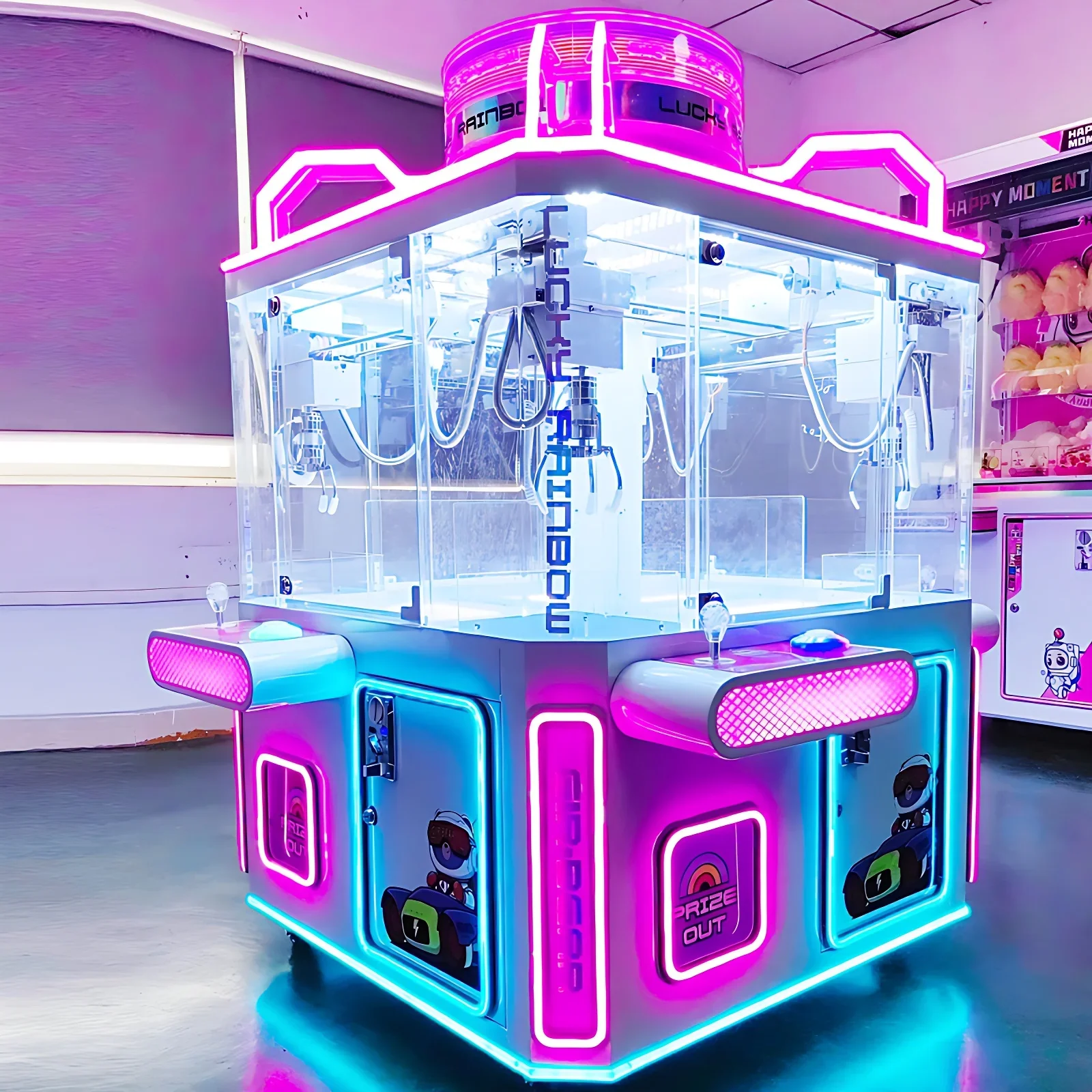 

Hot New Sweeping Code Coin Operation Large Crane Grab Plush Doll Gift Machine Four Fine Machine Doll Claw Machine