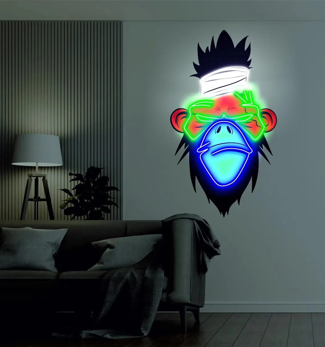 

Spoiled Monkey Neon Sign Unique and Handcrafted Acrylic Artwork Chimpanzee LED Neon Sign Wall Decor for Home, Party, and B