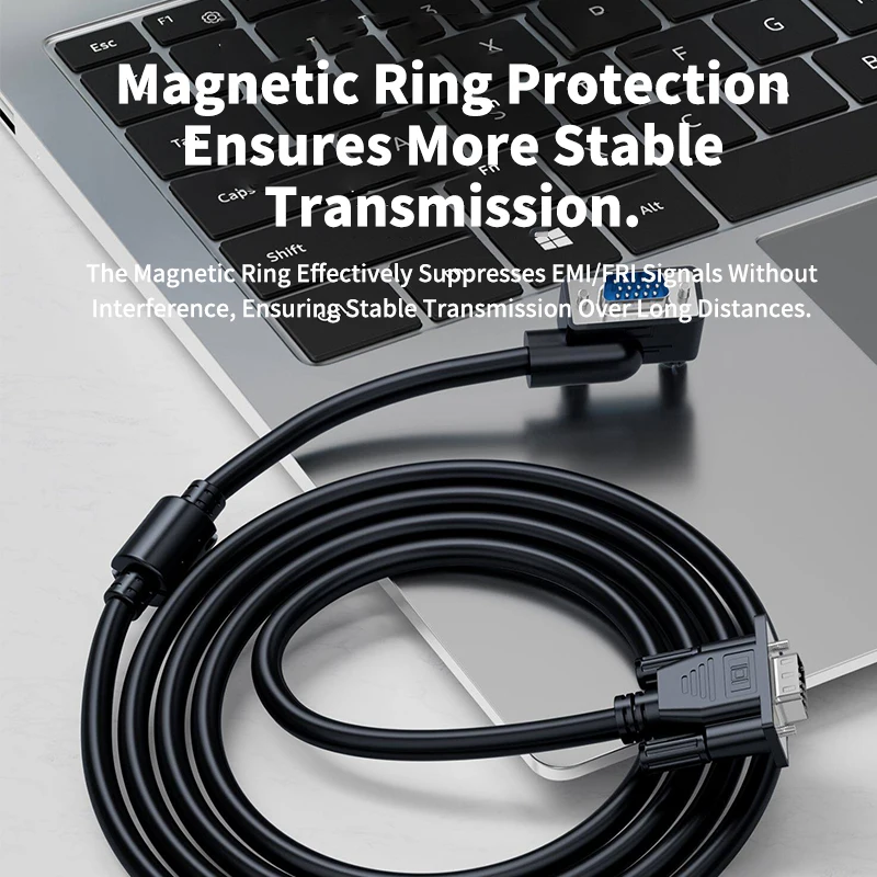 VGA High-definition Wire Male to Male Connection Cable Bend Straight VGA 180 Degree Plug Computer TV Projection Line 0.5-10M