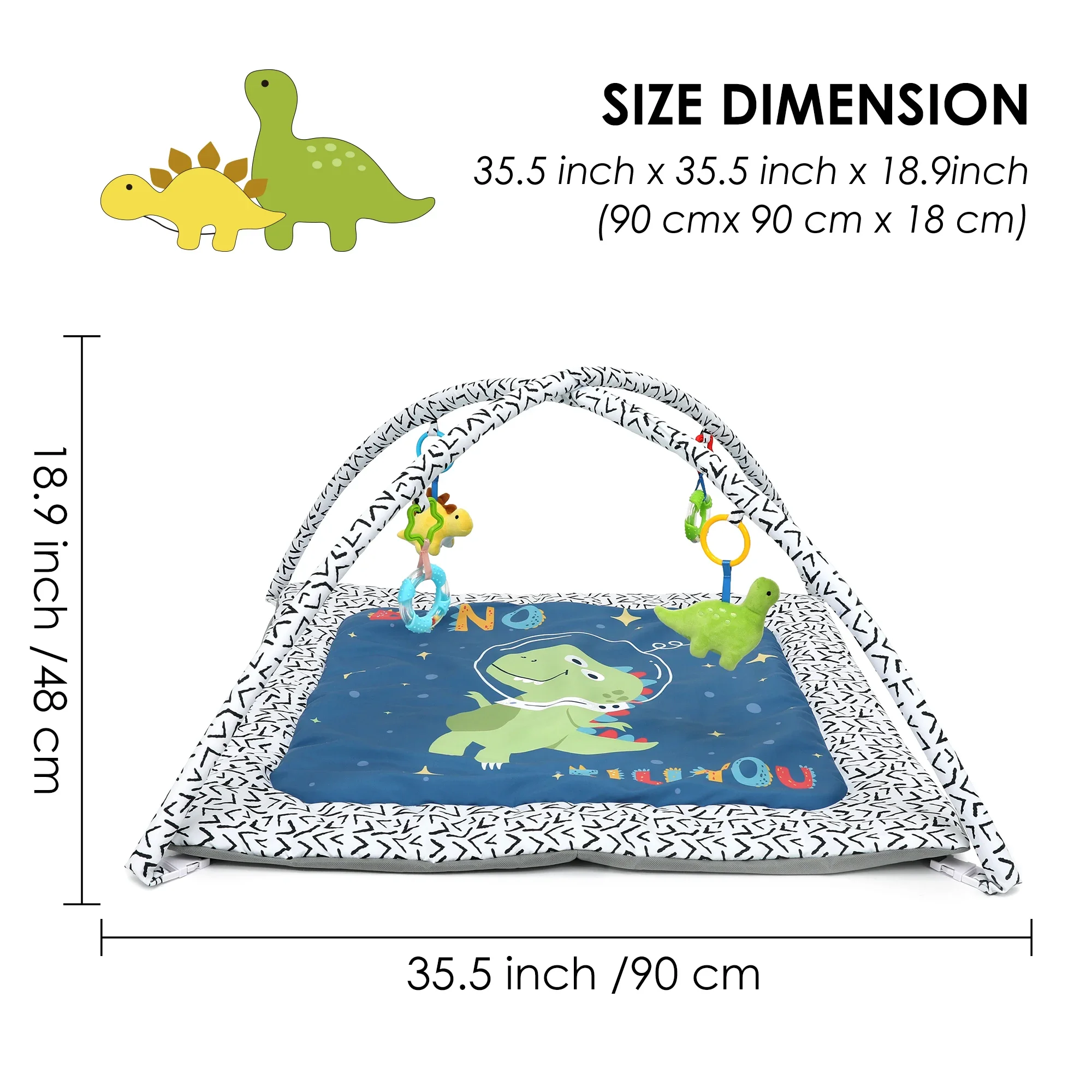 Tapis de jeu dinosaure lavable pour bébé, centre d'activité de gymnastique avec polymères, développement précoce, activité infantile