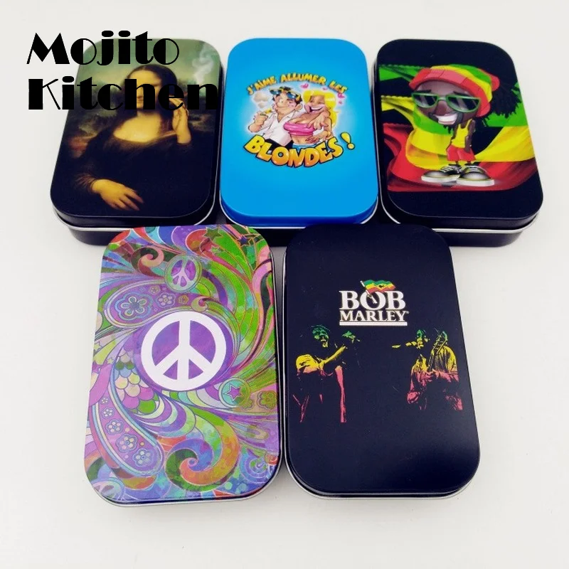 Cigarette Case Box Black Tobacco Storage  humidor rolling paper box Jewelry Candy Coin Key Organizer Tin Flip Gifts Sealed