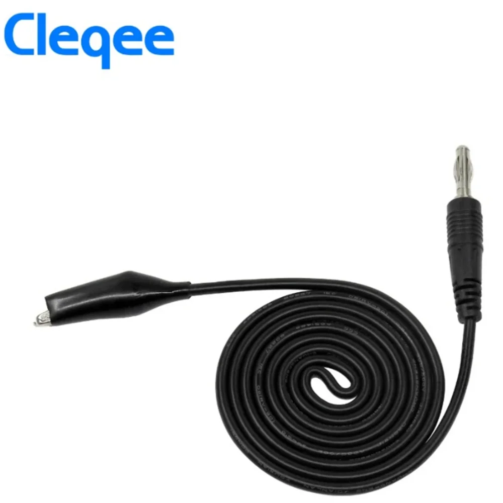 2 قطعة Cleqee P1038 1 مجموعة مزدوجة غرزة التمساح اختبار الرصاص كليب إلى التحقيق كابل ل multimeter
