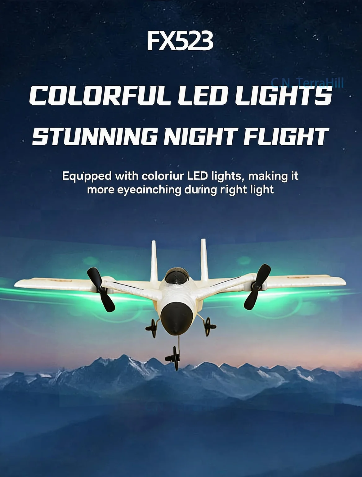 Remote Control Airplane FX523 2.4G Two-Channel EPP Foam Glider Toy for Outdoor Flying Future Fighter Jet Model