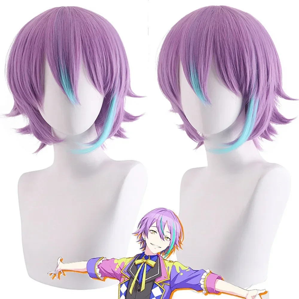 

Kamishiro Rui Cosplay Wig Anime Project SEKAI COLORFUL STAGE! Cosplay Wig Short Purple Highlights Blue Heat Resistance Fibre Wig