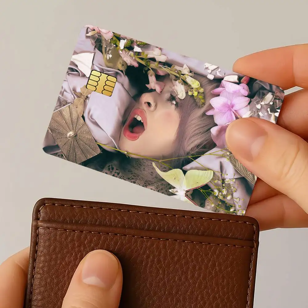 Autocollant de protection pour cartes de crédit et de transport en commun Singer Melanie Martinez Hades, décoration de carte imperméable, 4 pièces