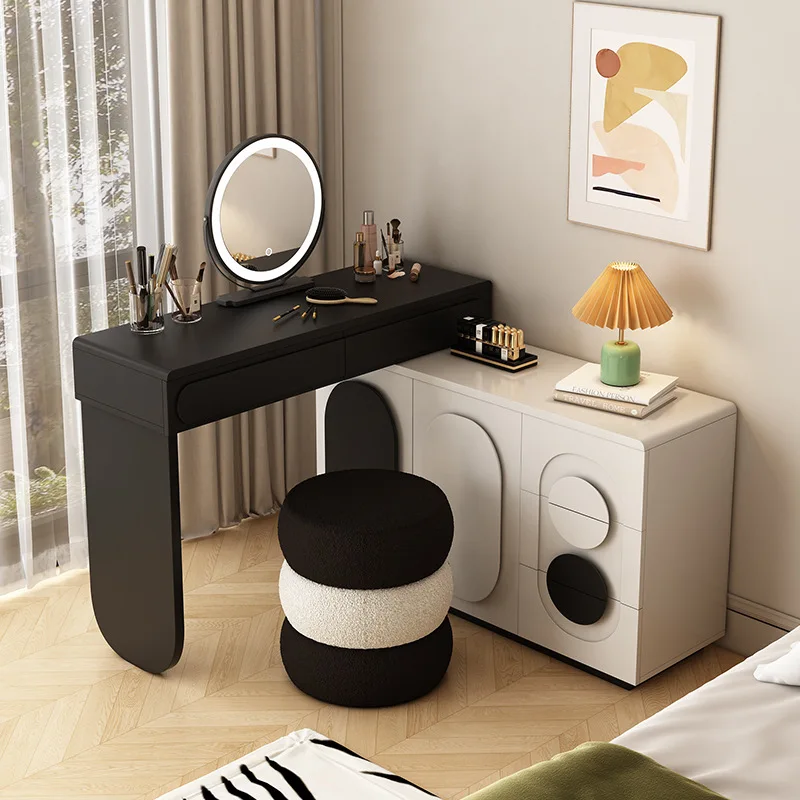 

Solid wood ecological board makeup table dresser new bedroom light luxury chest cabinet integrated small apartment storage locke