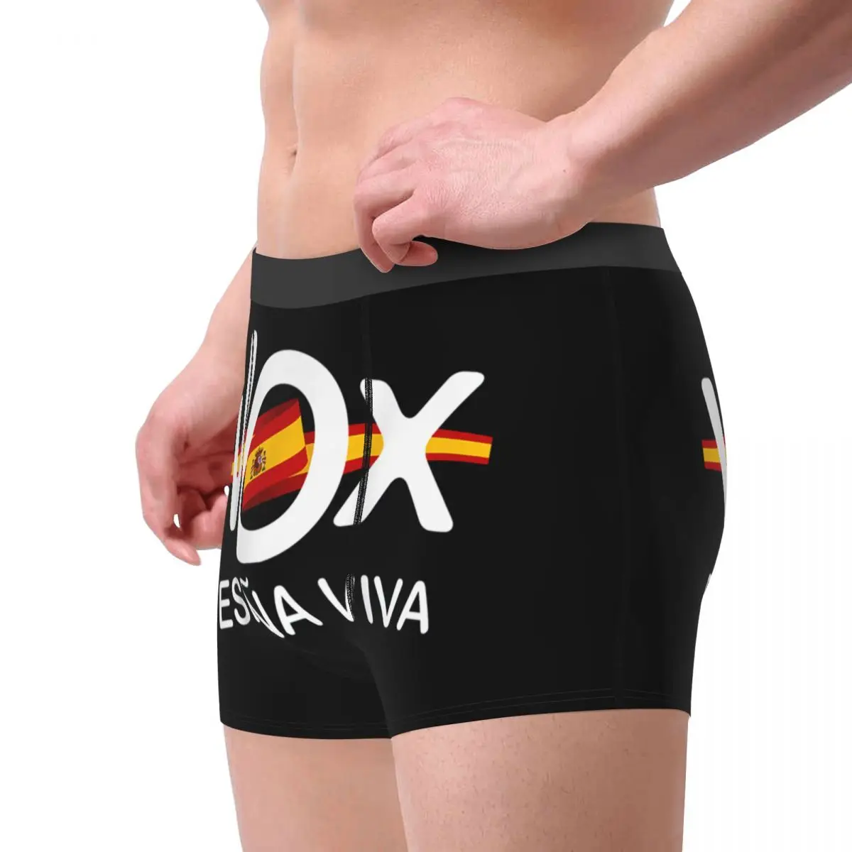 Custom Cool Espana Viva Vox Boxers Shorts Panties Male Underpants Comfortable Spain Flag Briefs Underwear