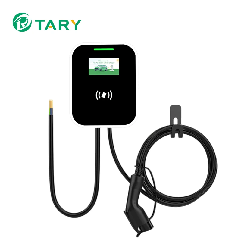 

7kw New Energy Electric car Wall-mounted Charging Stations AC EV Charger with EVSE type2 plug EV Charging Pile