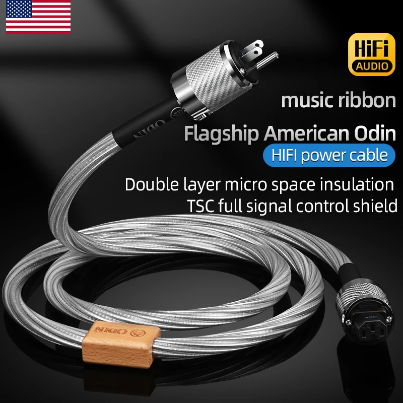 ODIN Hifi Power Cable High-end 7N OCC Pure Silver with EU US Plug Power Cable for CD Amplifier