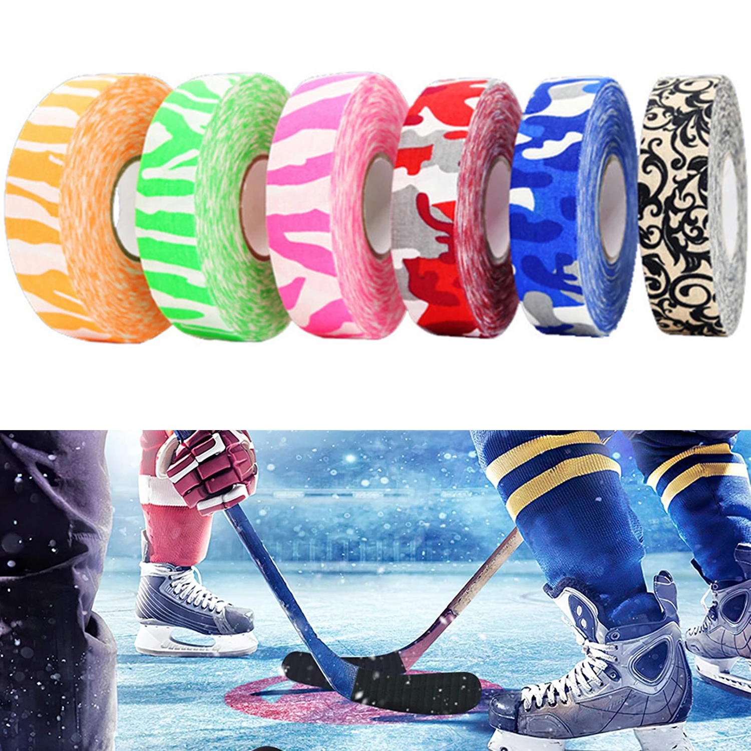 

Hockey Tape Cloth Easy to Stretch and Tear Athletic Sport Hockey Baseball Tape