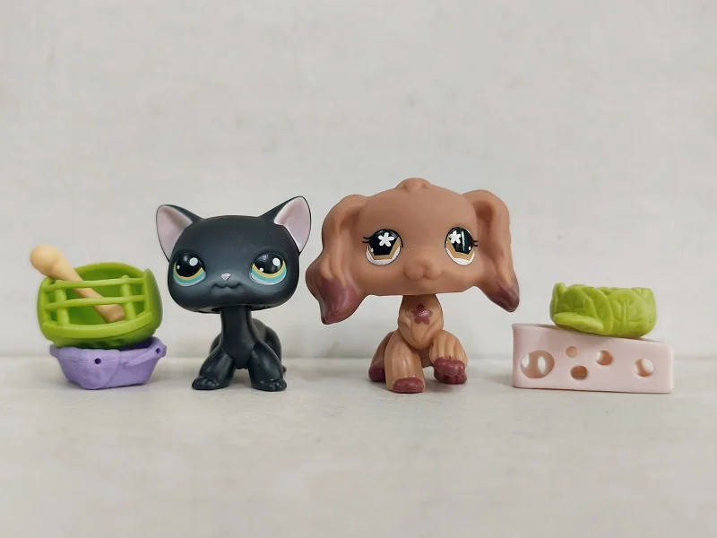 2pcs/lot LPS Figure Cat Dog #336#716 W/Accessories Littlest Pet Shop toy