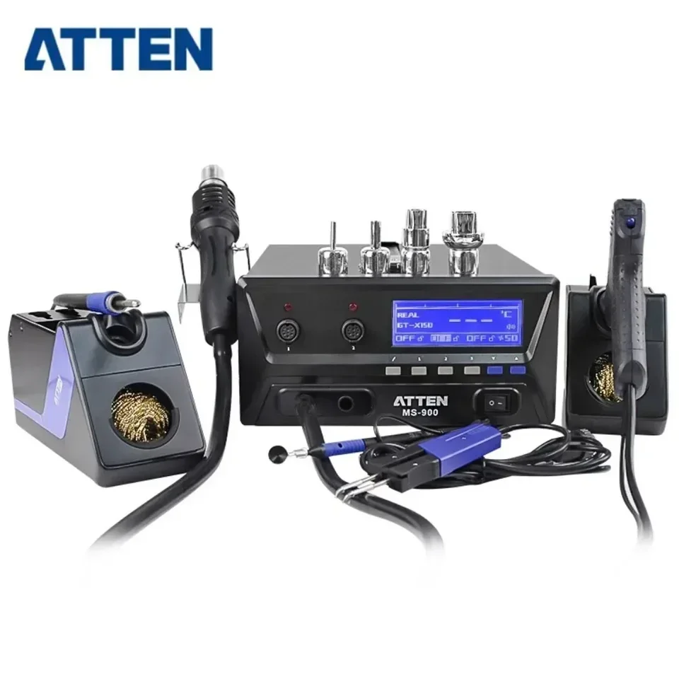 

ATTEN MS-900 900W 4-in-1 Desoldering Hot Air Rework Soldering Iron Suction Tin Pick up Pen Desoldering Soldering Station