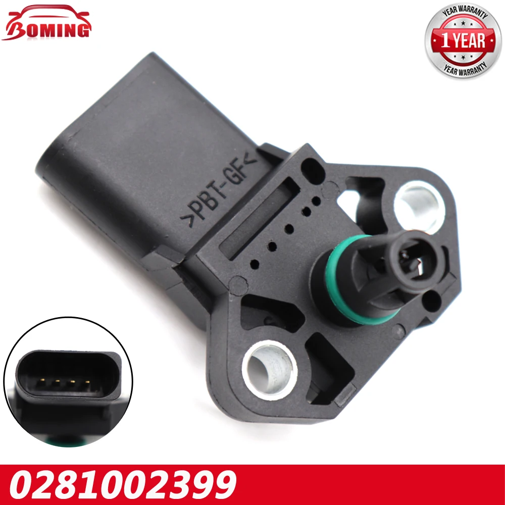 0281002399   Sensore di pressione turbo boost assoluto collettore per Volkswagen Passat Polo Sharan Scirocco Touran Transporter 038906051 B