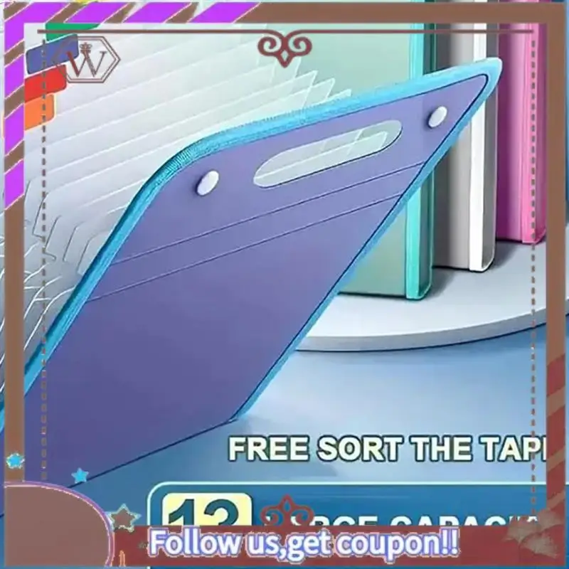 Carpeta impermeable extendida ABBG-4PCS, administrador de archivos Vertical con asa, carpetas de oficina portátiles multipáginas A4 de 13 bolsillos