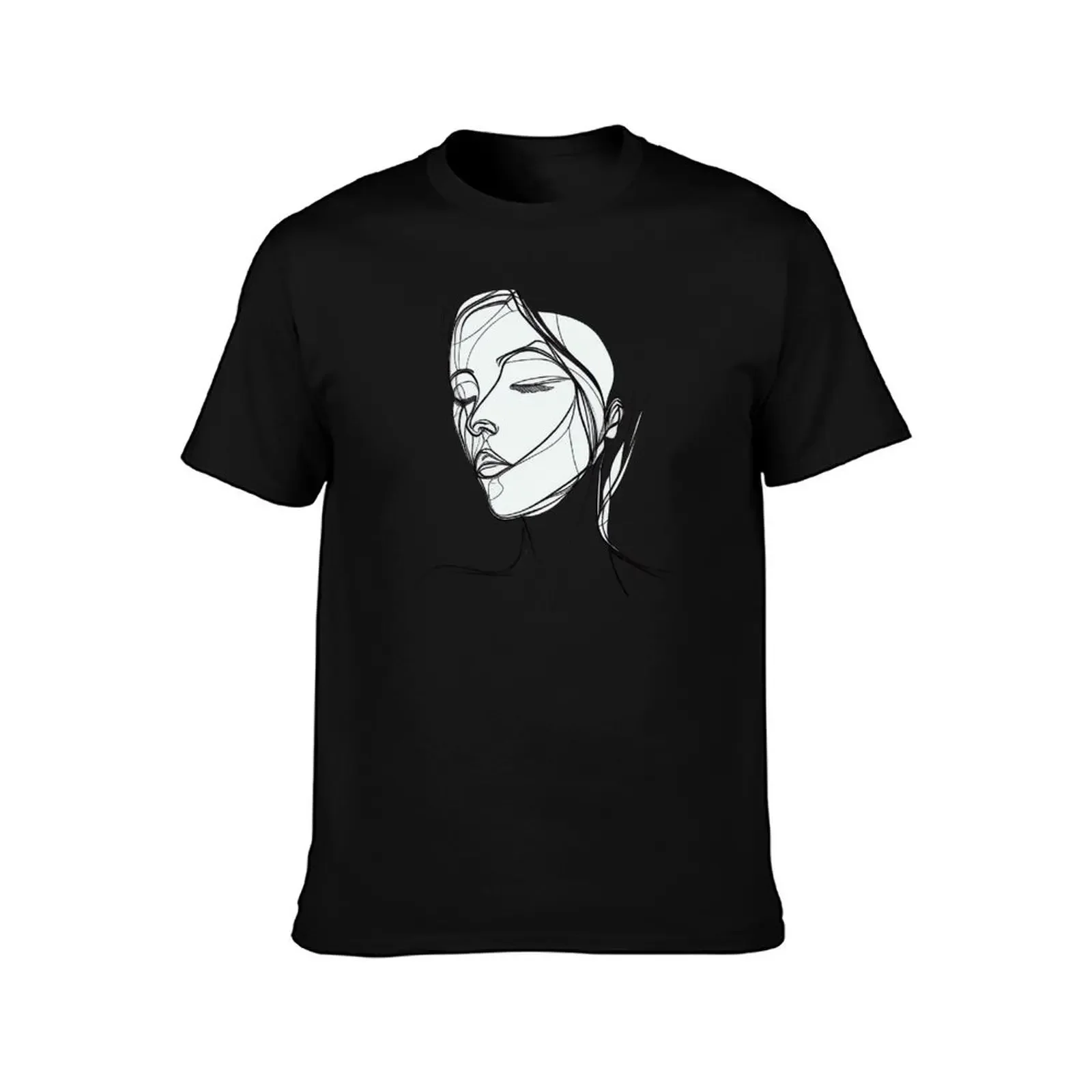 Minimalist Women Face line art T-Shirt quick-drying plain cheap stuff funny shirt cotton fruit of the loom mens t shirts