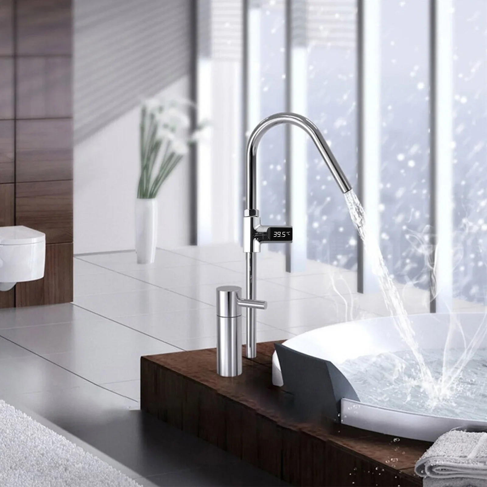 

Digital Shower Water Temperature Display With Power Generator And Rotatable Screen For Accurate Real Time Monitoring