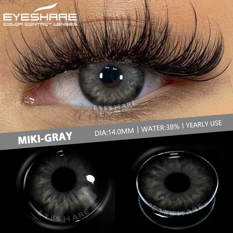 EYESHARE 1pair Color Contact Lenses for Eyes Blue Eye Color Lenses Natural Gray Pupils for Eyes Green Lenses Brown Eye Contacts