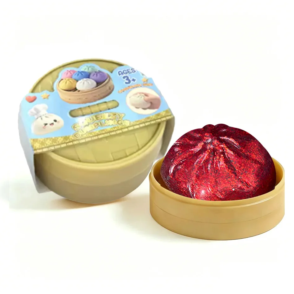 Glitter Dumpling Glitter Dumpling Squishy met doosje Dumplings Zintuiglijk knijpspeeltje voor stressverlichting