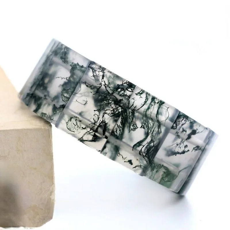 

Chalcedony Hand Chain Jade Bracelet, Natural Ice Water-permeable Grass Agate Hand Row
