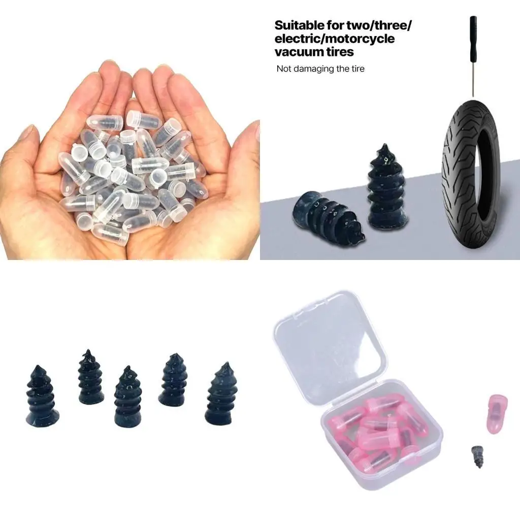 

652F Set of 20 Durable Rubber tapping Screws Convenient Car Tire Repair Tool Rubber Mushroom Nails for Tire Repair