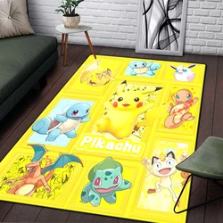 Pokemon Pikachu Cartoon Carpet Rug for Living Room Bedroom Decoration Picnic Camp Kitchen Carpet Crawling Carpet Decoration