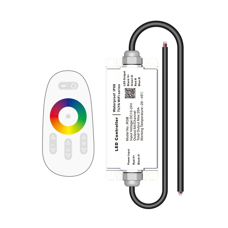 IP68 Outdoor Waterproof LED Strip Light RGB Controller with Wireless Touch Remote for Swimming Pool,Underwater Lighting