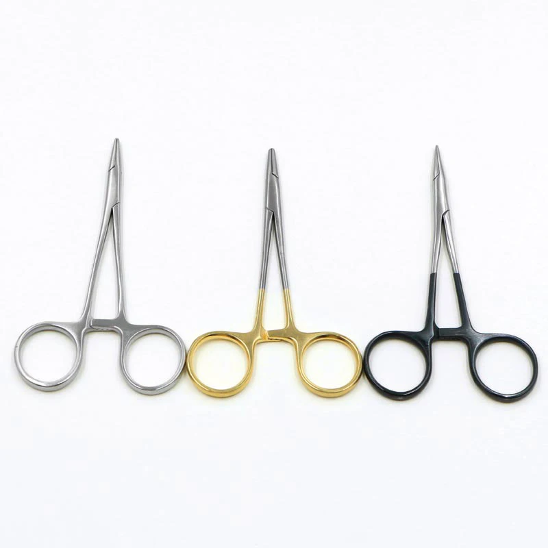 Tiangong gold handle needle holder stainless steel double eyelid surgery tool beauty plastic insert suture holding needle clamp