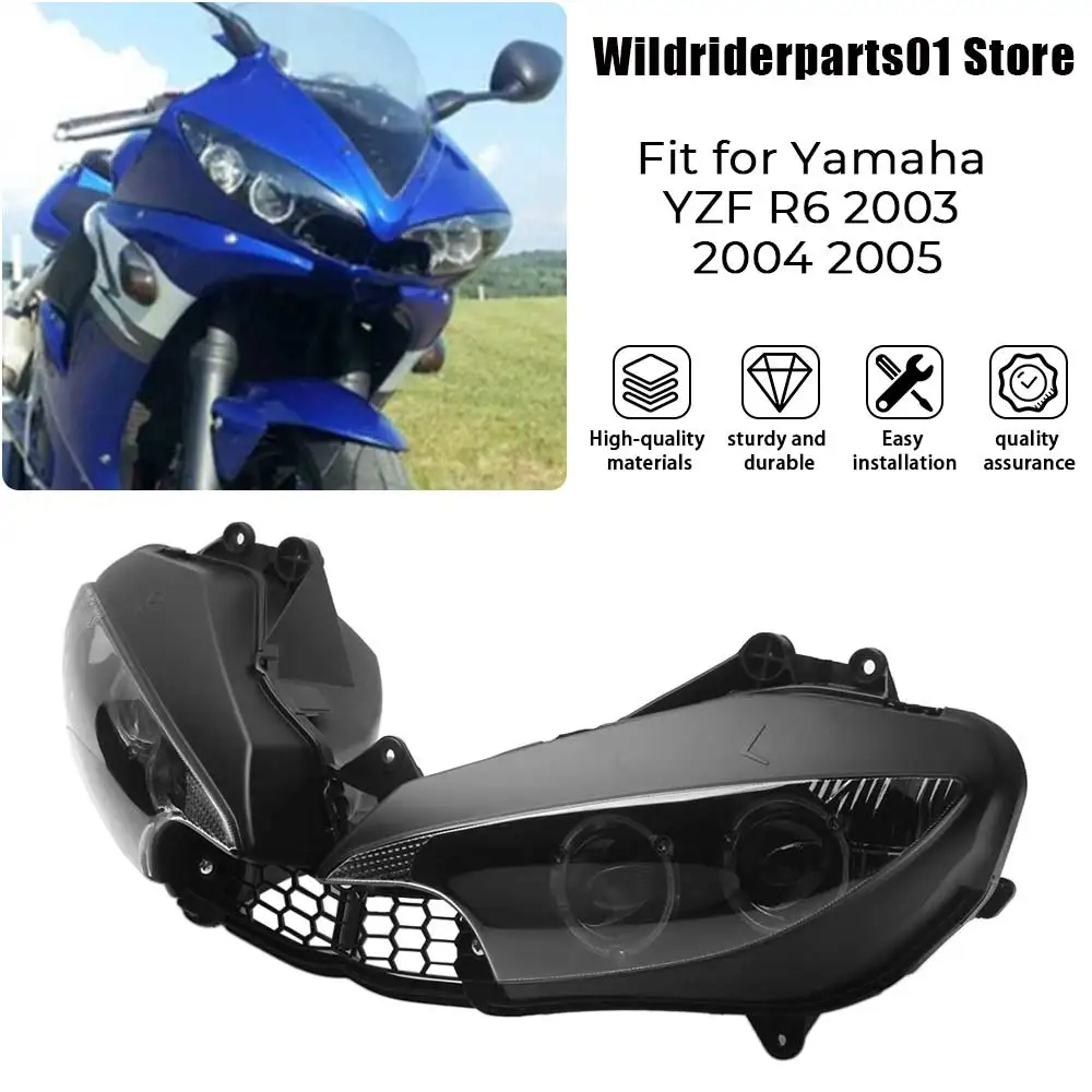 

Headlight Headlamp Head Light Lamp Assembly Housing ABS Plastic Motorcycle For Yamaha YZF R6 2003-2005 Yamaha YZF R6S 2006-2009