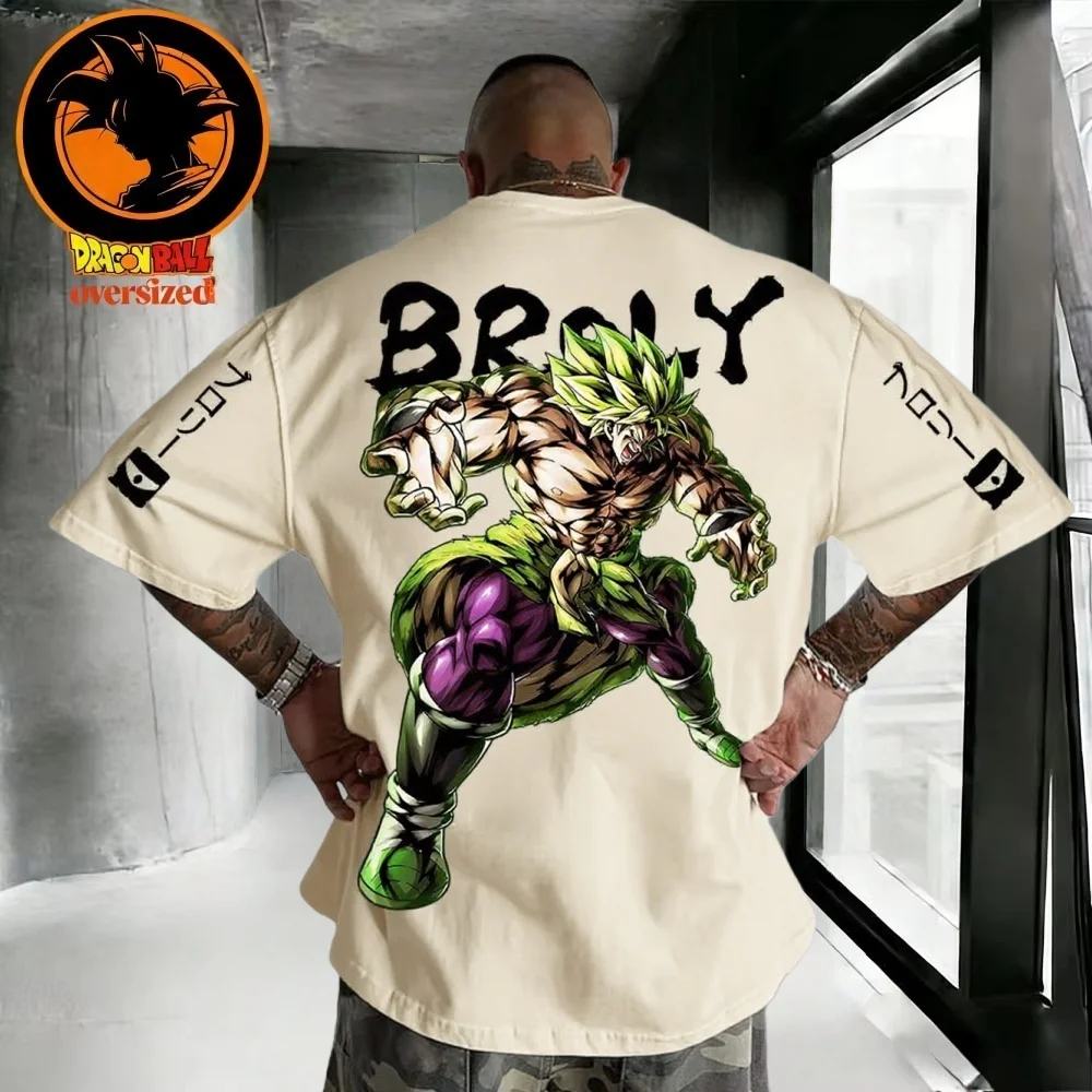 2026 Sommer Dragon Ball Retro Hochwertiges Baumwoll-Herren-Oversize-T-Shirt mit Broly-Aufdruck Unisex Kinder-Freizeit-Kurzarmshirt