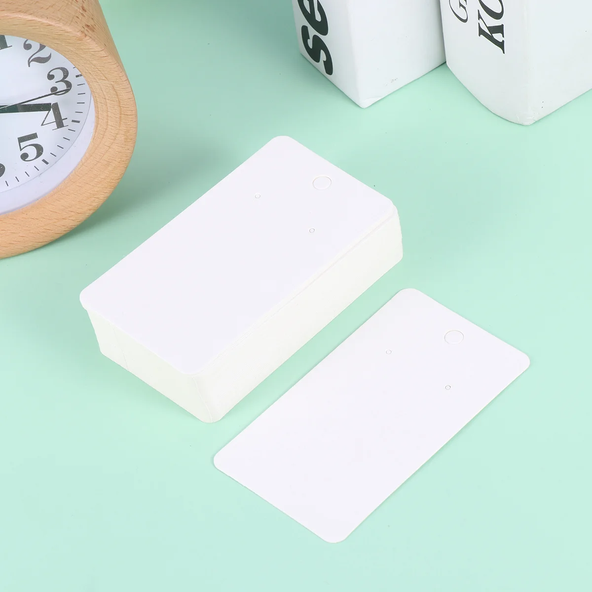 200 قطعة كرافت القرط بطاقات البني 5x8.9 سنتيمتر القرط عرض حامل قبل قطع ثقوب ل مسمار دمعة أقراط تغليف المجوهرات #4