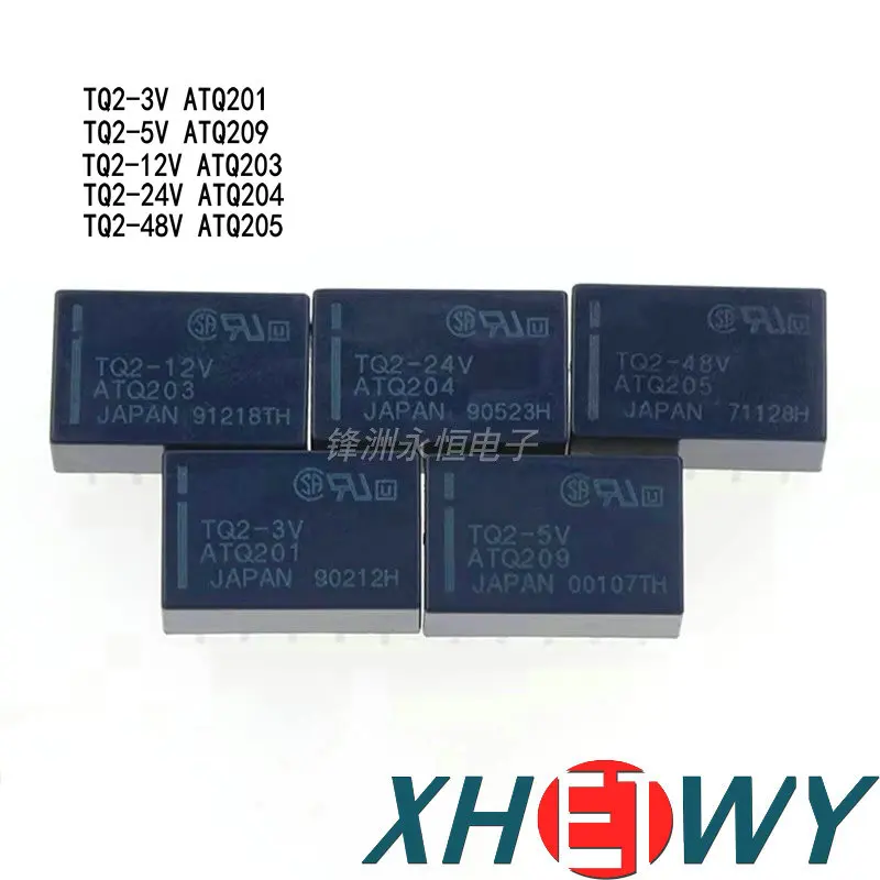 

Signal relay TQ2-3V ATQ201 TQ2-5V ATQ209 TQ2-12V ATQ203 TQ2-24V ATQ204 TQ2-48V ATQ205 1A 10-pin