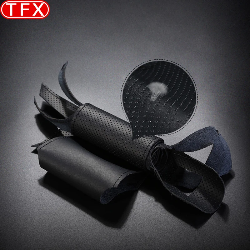 For Chery Jetour T2 2024 2023 Car Styling Hand-sewn Non-Slip Breathable Leather Steering Wheel Cover Auto Interior Accessories