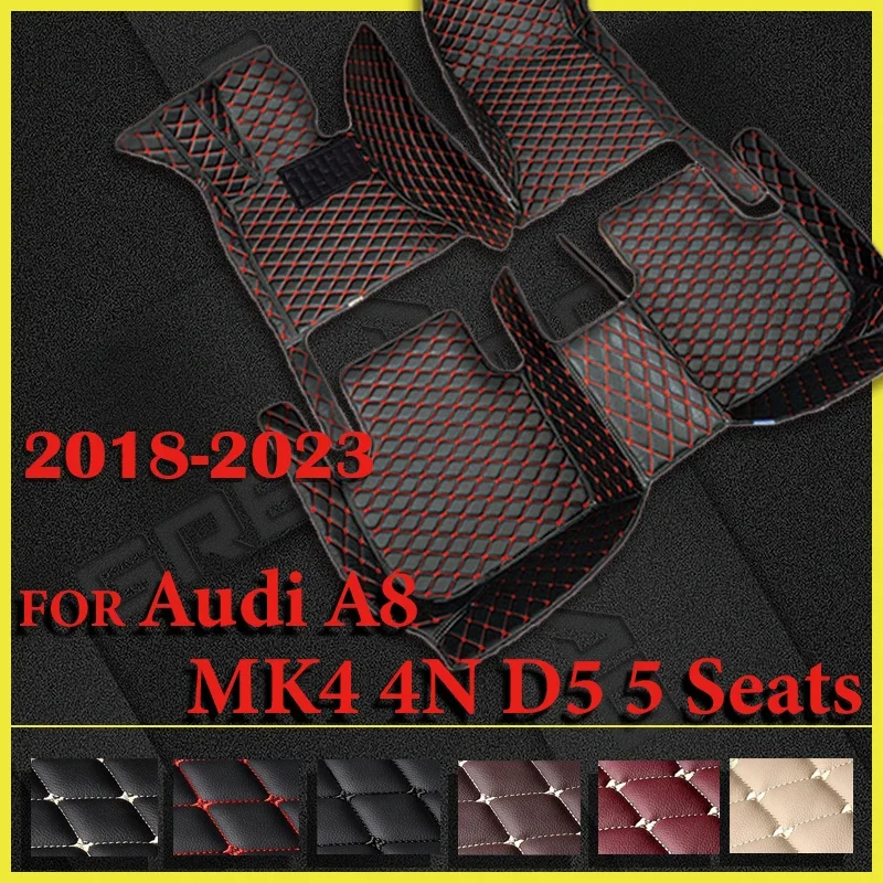 

Car Floor Mats For Audi A8 MK4 4N D5 Five Seats 2018 2019 2020 2021 2022 2023 Auto Pads Carpet Cover Interior Accessories