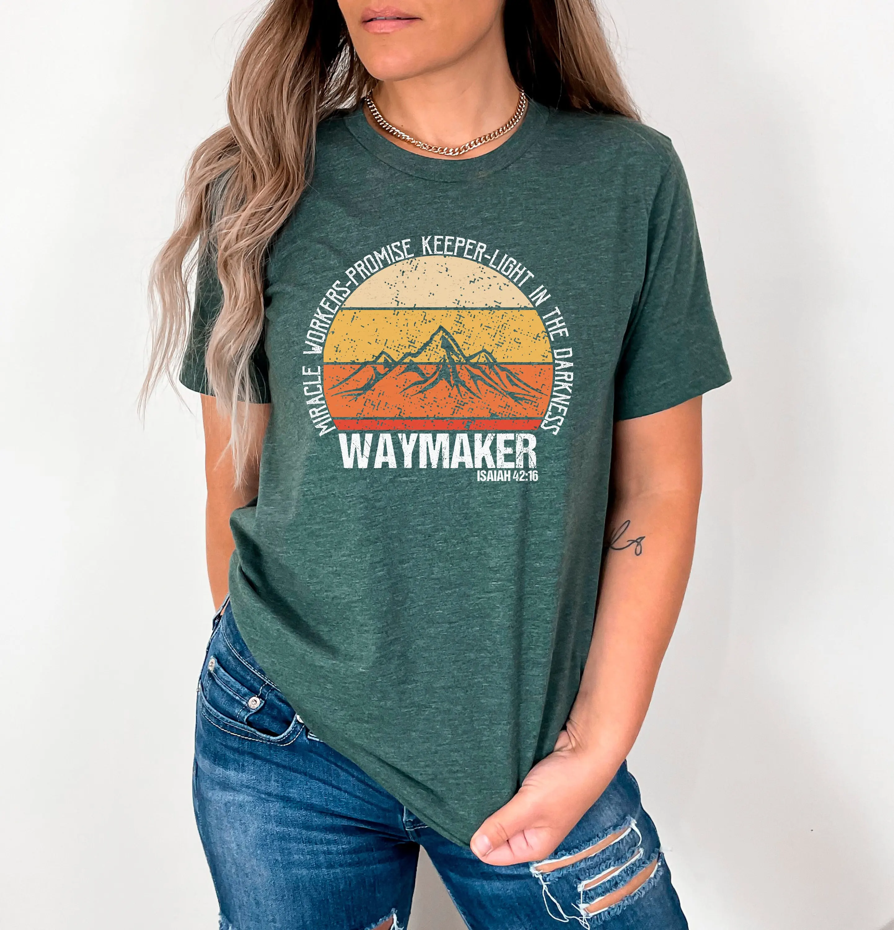 Waymaker T Shirt Miracle Workers Promise Keeper Faith Christian Clothing Bible Verse Jesus Religious