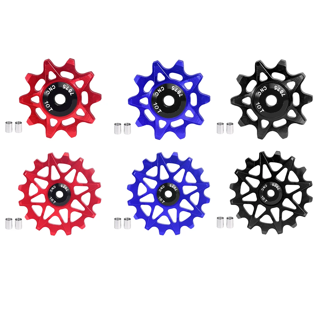 10T 16T Wheel Aluminum Alloy Pulley Bicycle Brake Black Anodizing Process Bright Color Inner Diameter 4mm Bushing