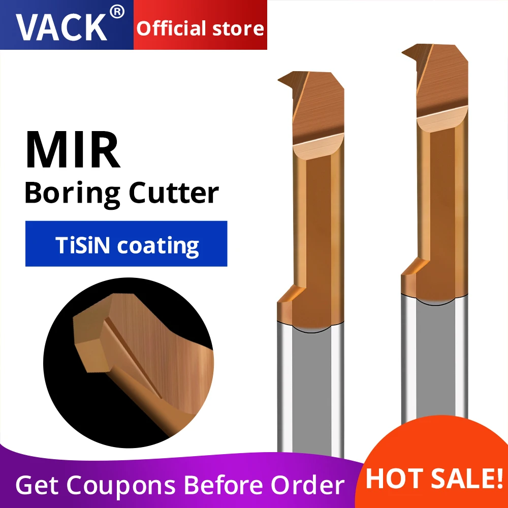 MIR Series Small Bore Boring Tools Tungsten Integral Carbide Internal Shock-Proof Boring Tool Diameter For Micro Slot Machining