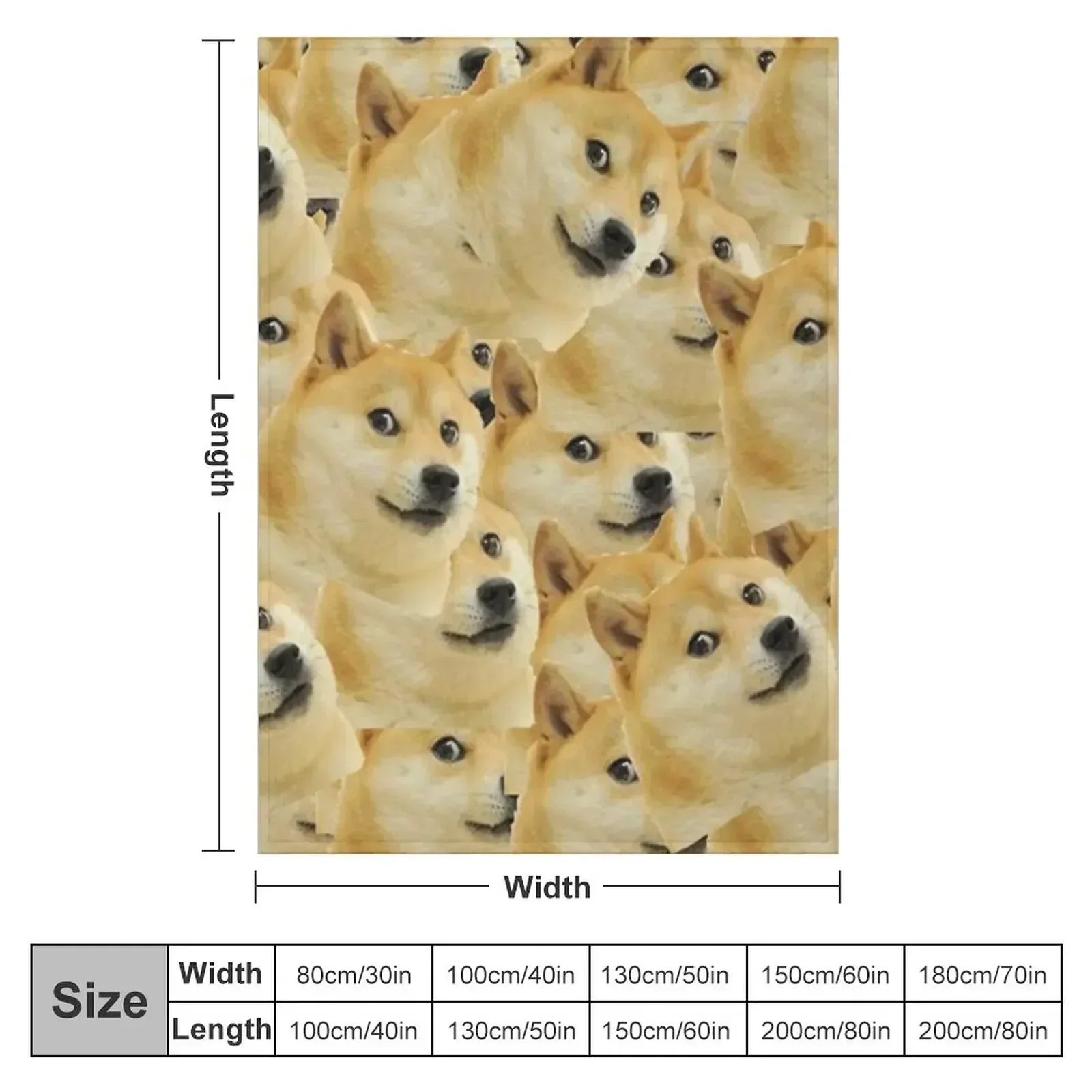Doge WOW Pattern Shiba Inu Doggo dog meme montage Throw Blanket Plaid halloween Furry Blankets For Baby Luxury St Blankets
