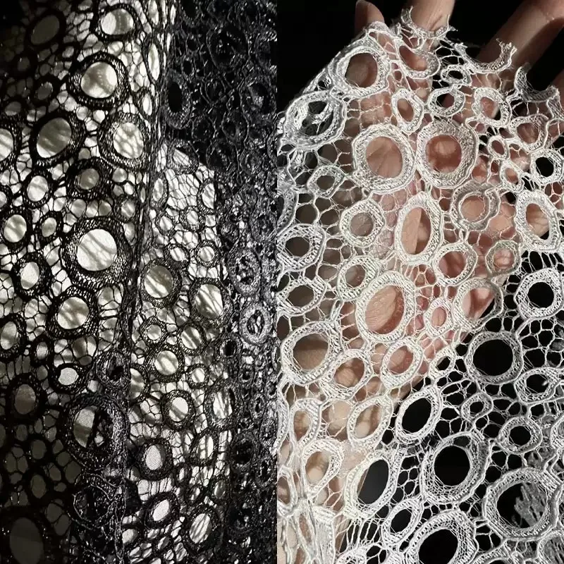light-cicada‑wing-hollowed‑out-circular-dot-lace-mesh-fabric-transparent-designer-net-material-garment-making-cosplay-costume