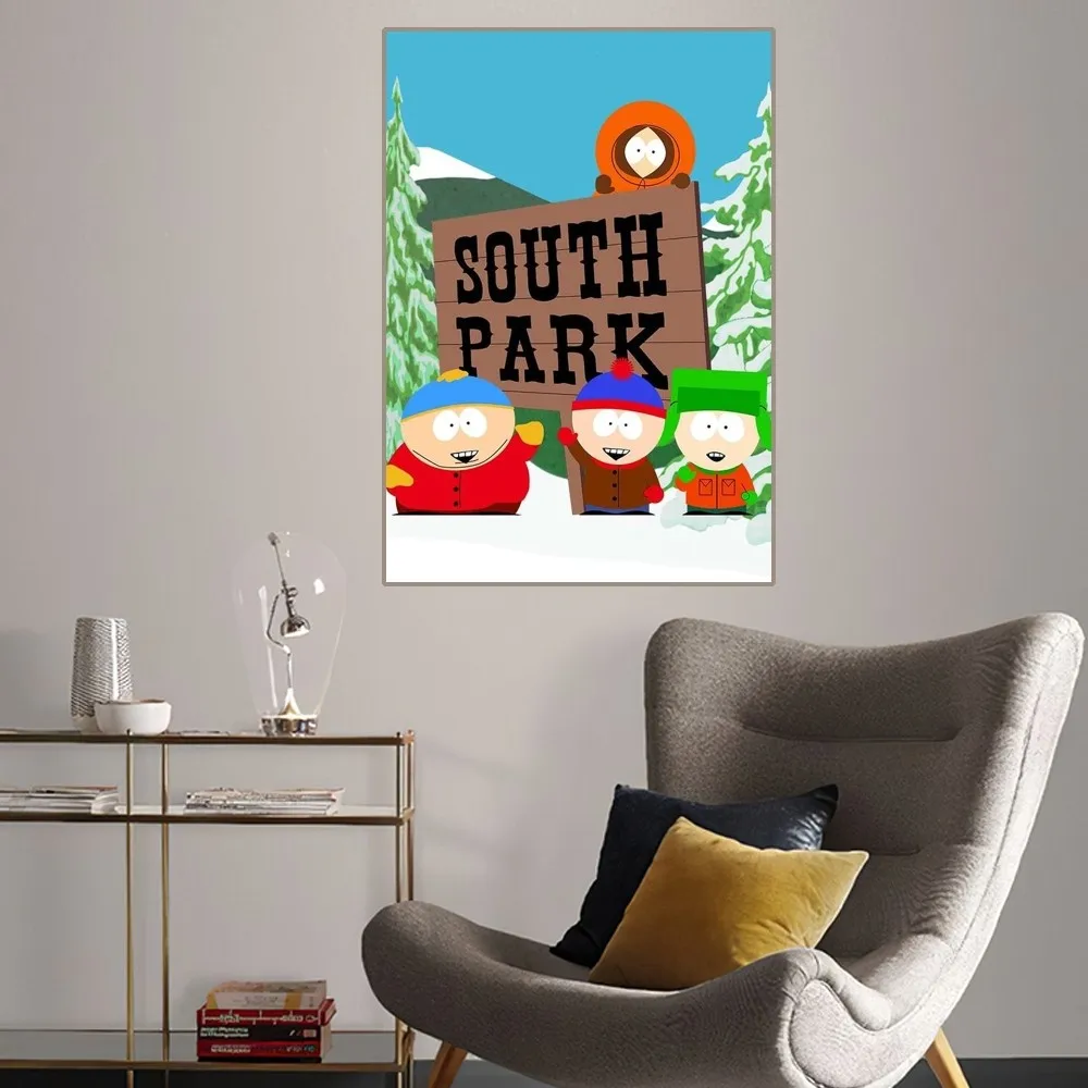 S-South Cartoon Park Poster Home Room Decor Aesthetic Art Wall Painting Stickers