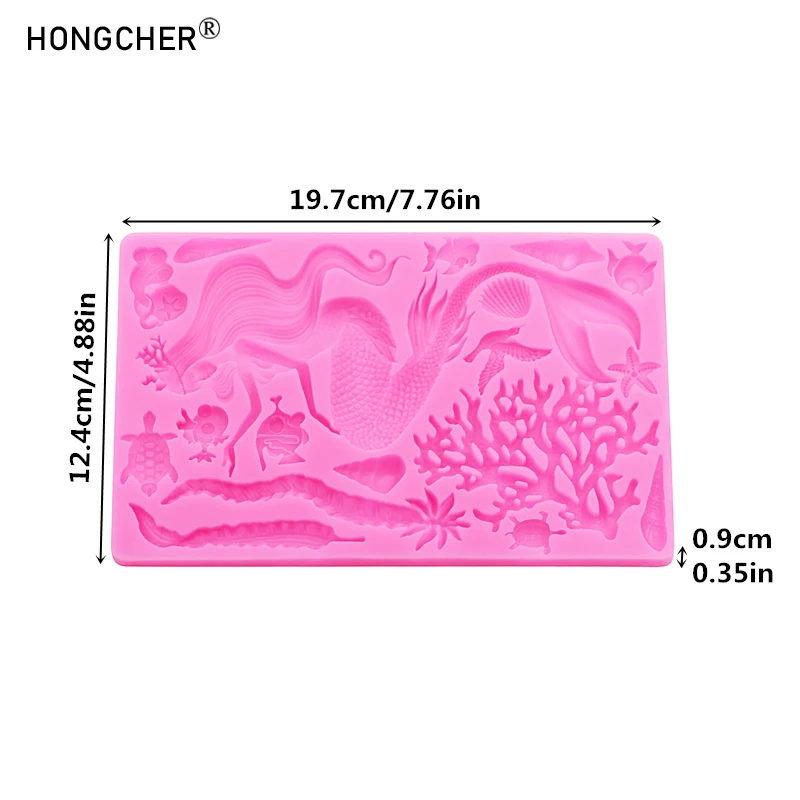 Mermaid Marine Life Series Conch Shell, Starfish, Seaweed Silicone Molds Cake & Dessert Decorations Baking Molds