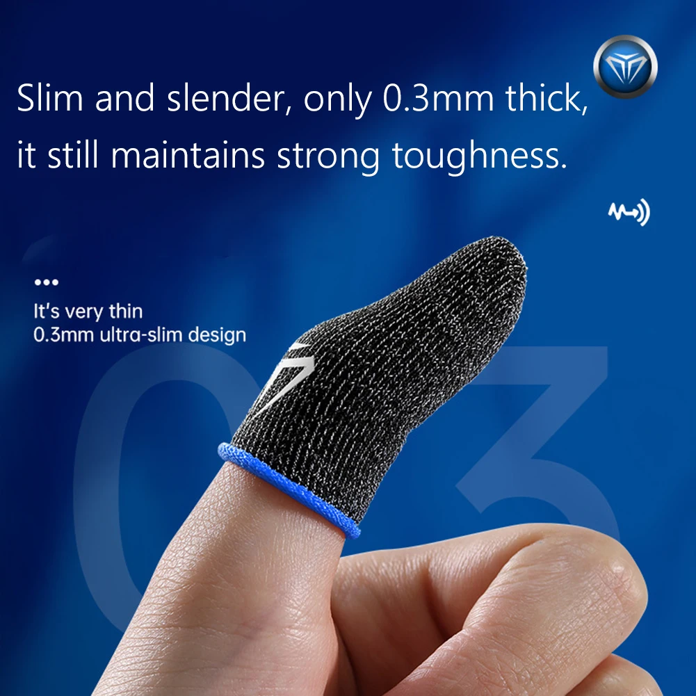 

2pcs S02 Finger Cots Cover Anti-slip Touch Screen Gaming Thumb Gloves Finger Sleeve for PUBG Mobile Games