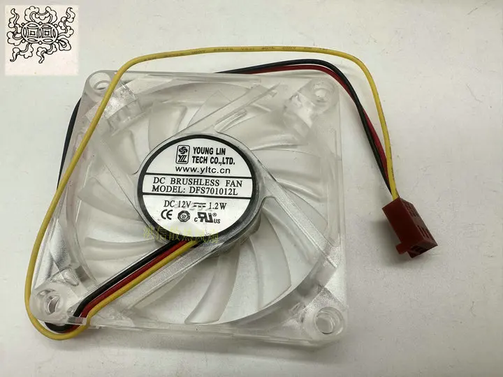 

Ltsf For YOUNG LIN DFS701012L DC 12V 1.2W 70x70x10mm 3-Wire Server Cooling Fan