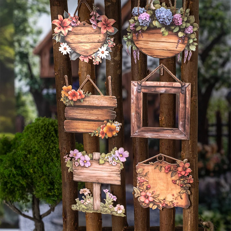 

Card Lover 15 шт. [Цветочная серия Woodland] Таблички из цельного дерева Садовые вывески Винтажный стиль Материал Декор Наклейки Скрапбукинг