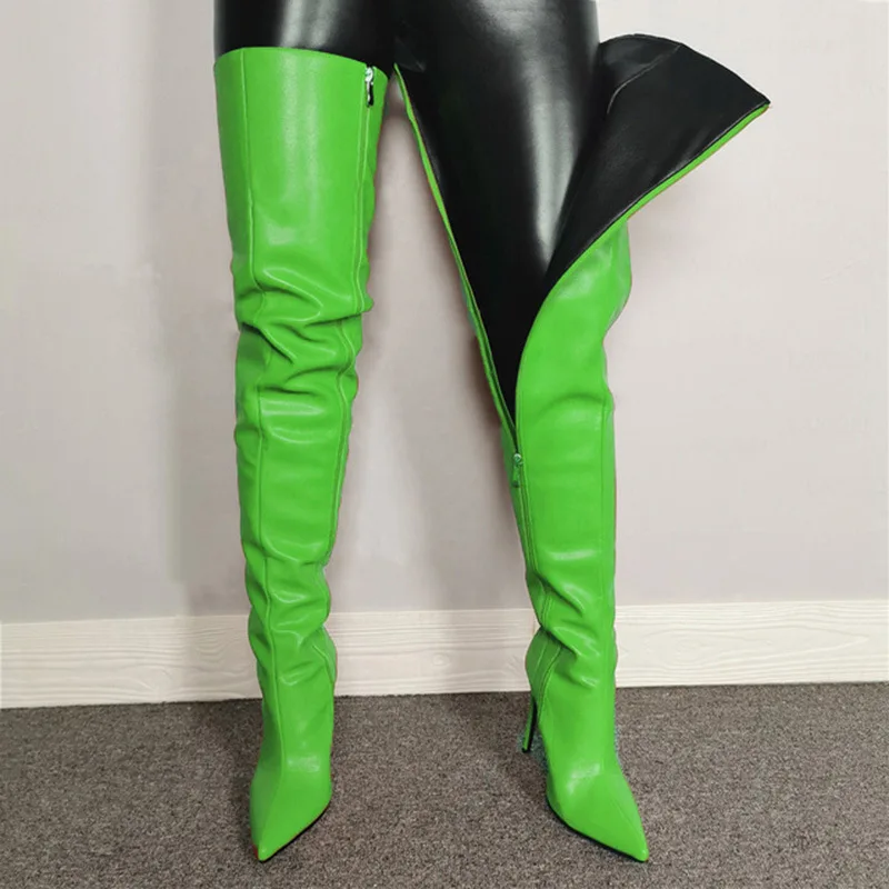 Women Fashion Over The Knee Boots Woman Pointed Toe Stiletto Autumn and Winter Long Botas Mujer 2025 Nightclub Sexy Dancer Pumps