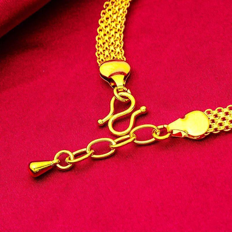 

Wide Flat Bracelet for Women, 24K Gold, AU999 | Antique vine carvings on matte gold, vintage charm for traditional outfits.